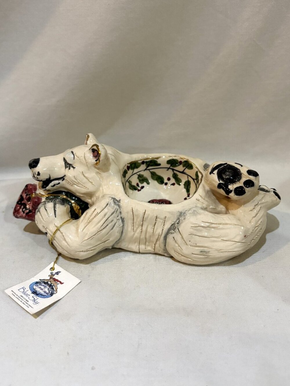 Blue Sky Polar Bear Votive Tealight Candle Holder Heather Goldminc LOVE Valentin